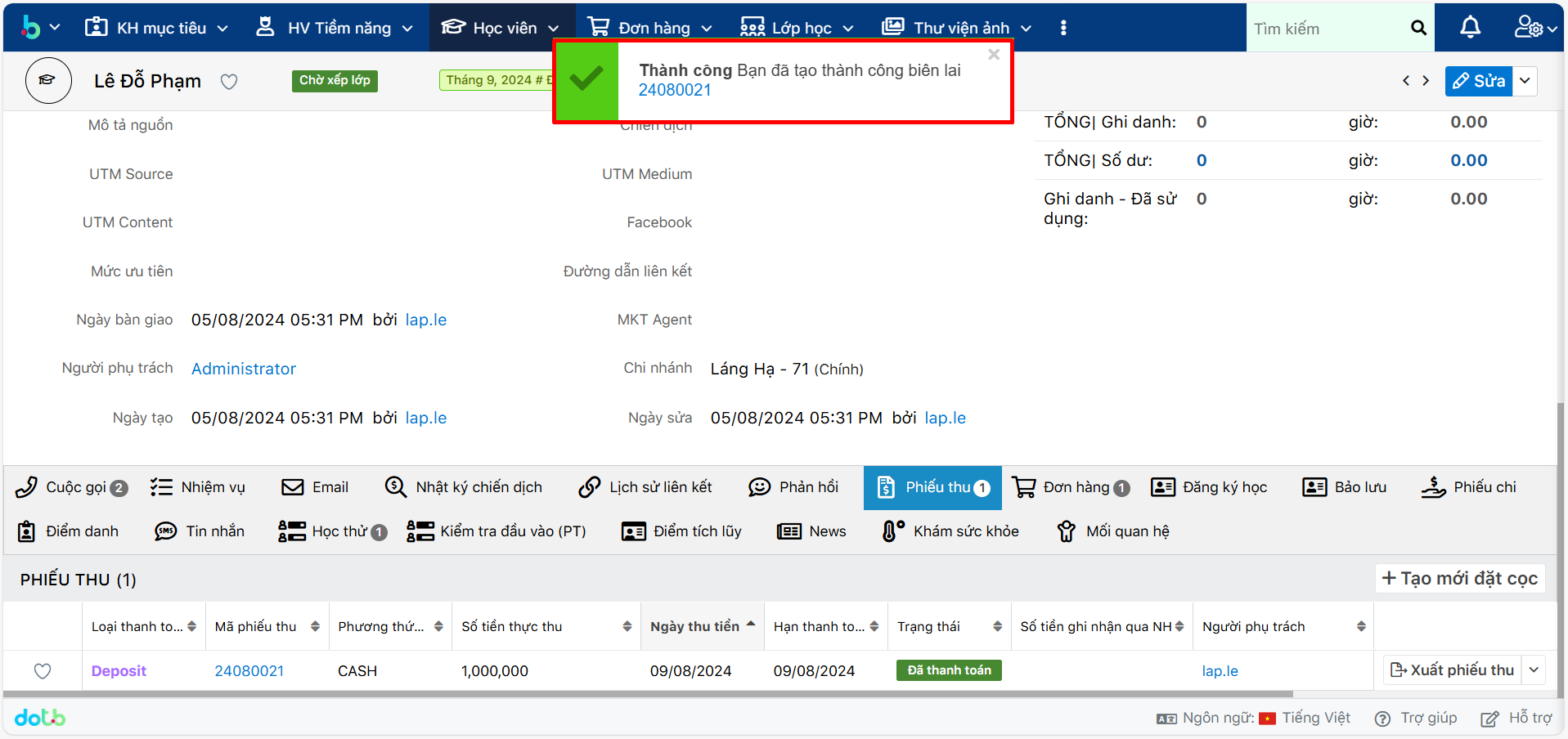 Bước 4 tạo Lead