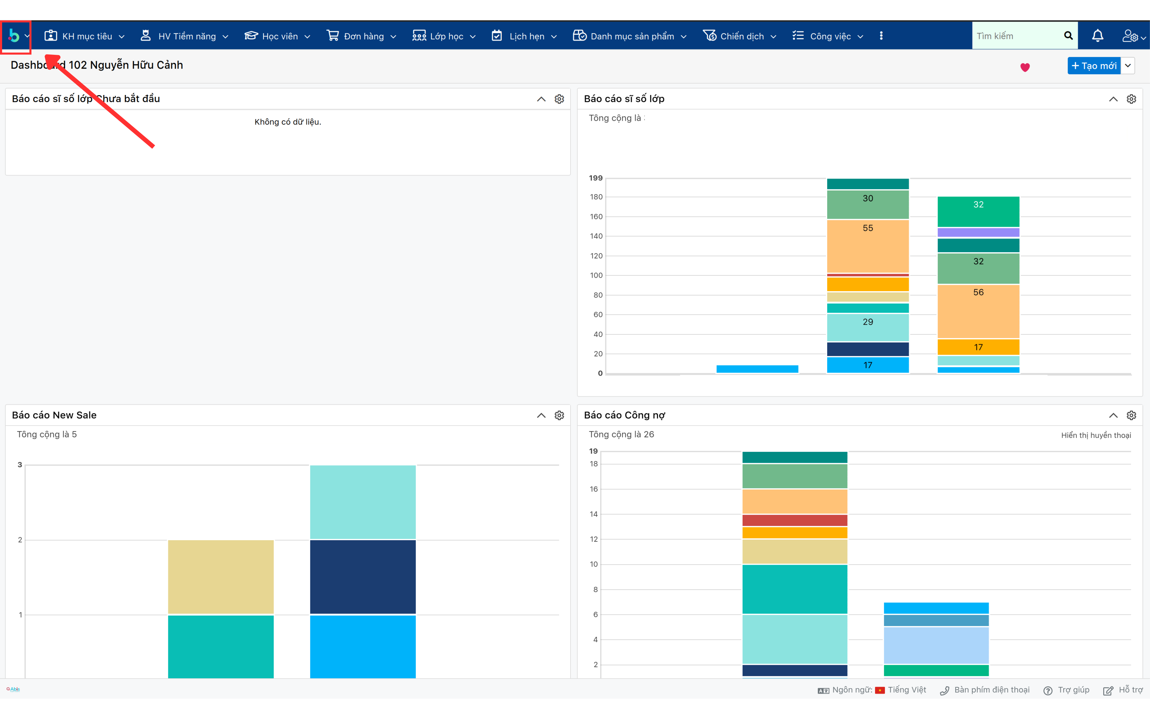 Bước 1 báo cáo cuối ngày