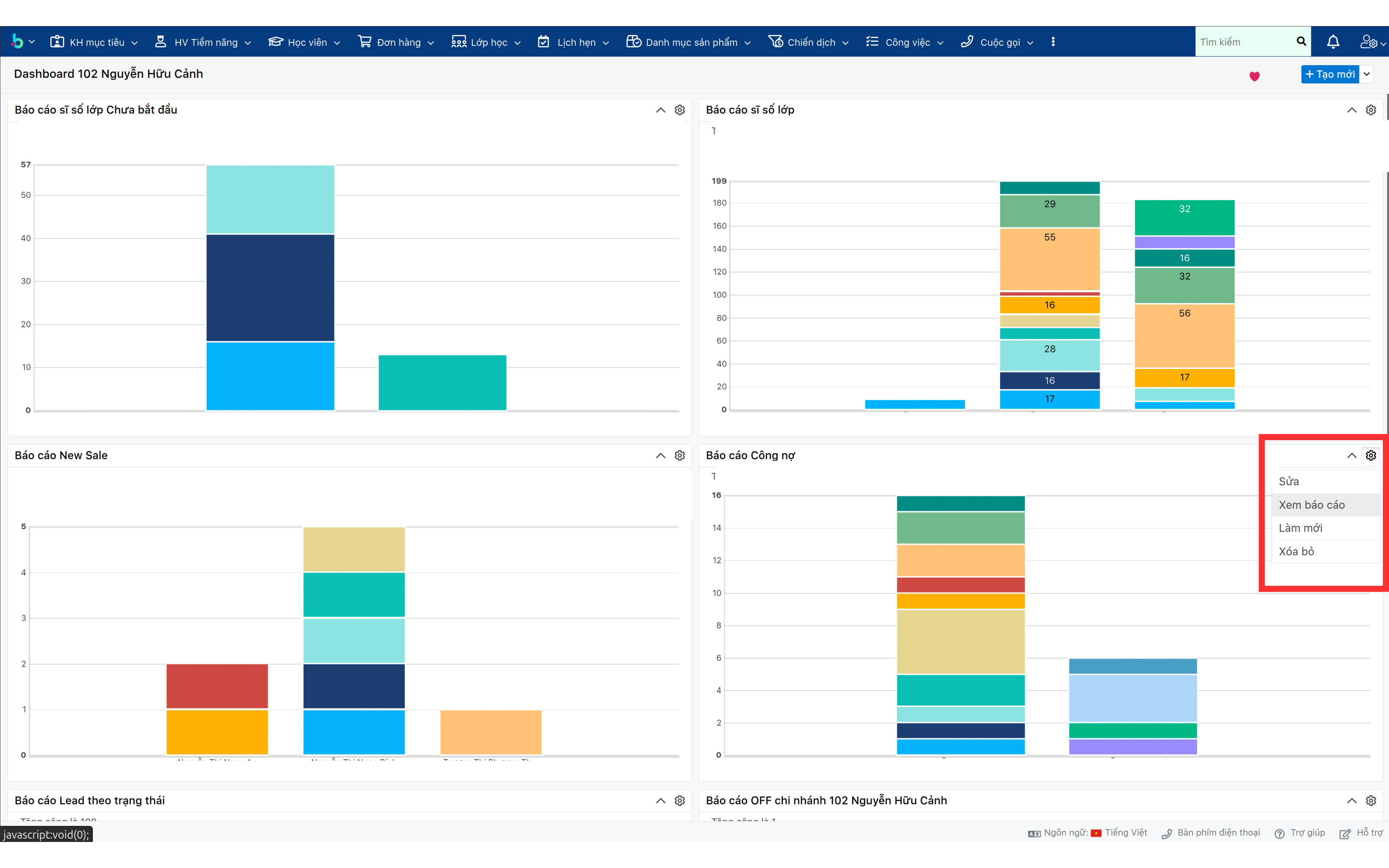 Bước 1 báo cáo cuối ngày