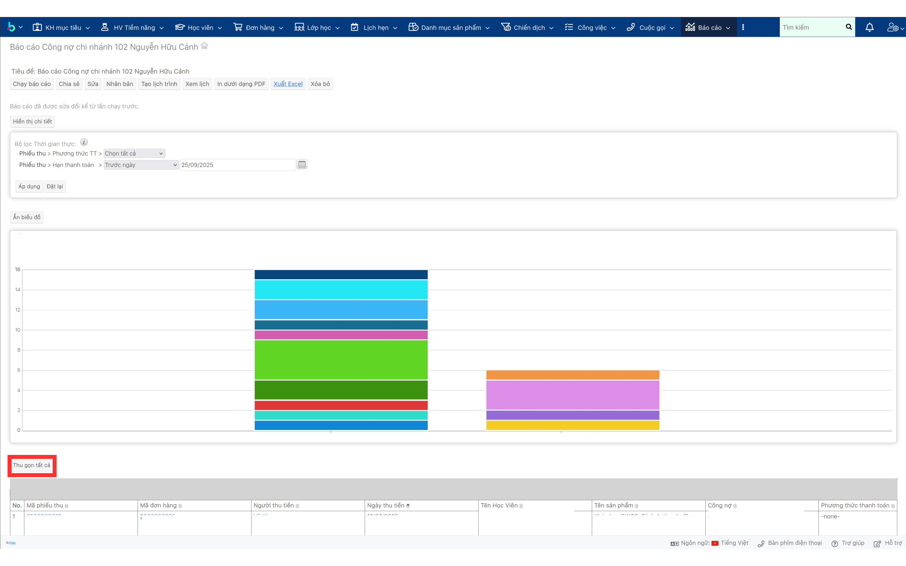 Bước 2 báo cáo cuối ngày